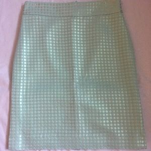 J. Crew pencil skirt sz 2 - mint green metallic
